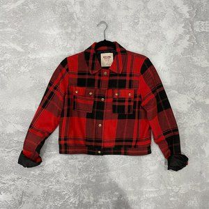Red Plaid Bomber Light Jacket